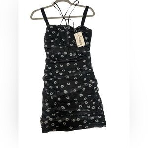 Choosy Black Bodycon Daisy Whimsygoth‎ Dress NWT Size Small